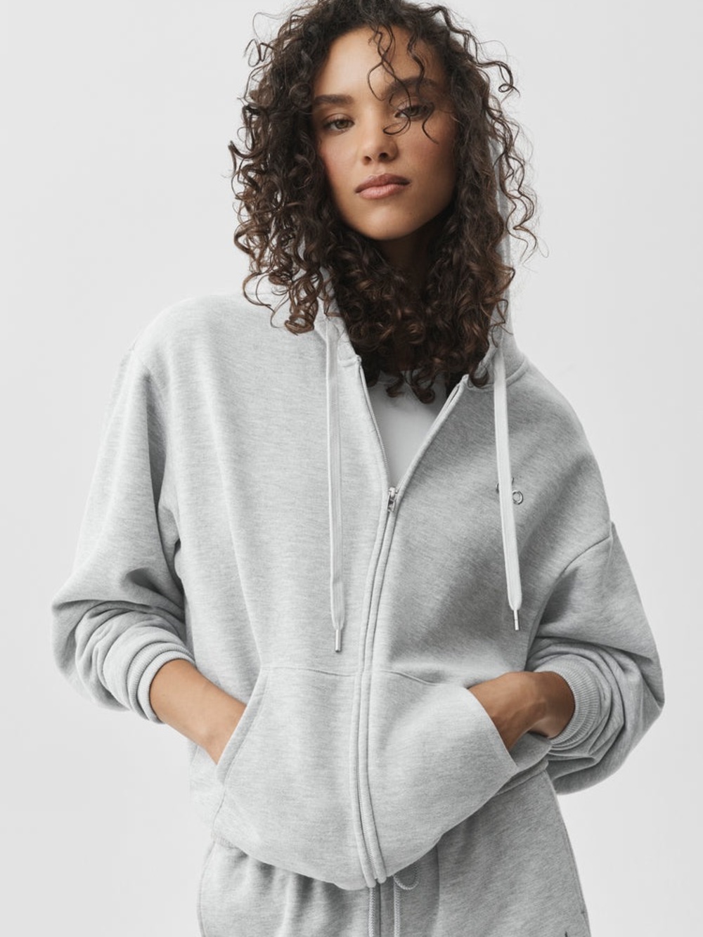 Alo Accolade Full Zip Hoodie Grey Size XL